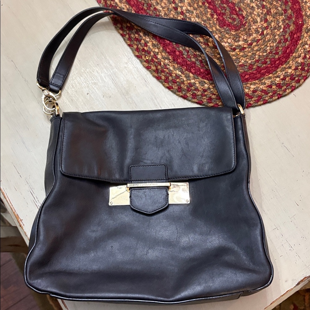 Henri Bendel Black Leather Shoulder Bag